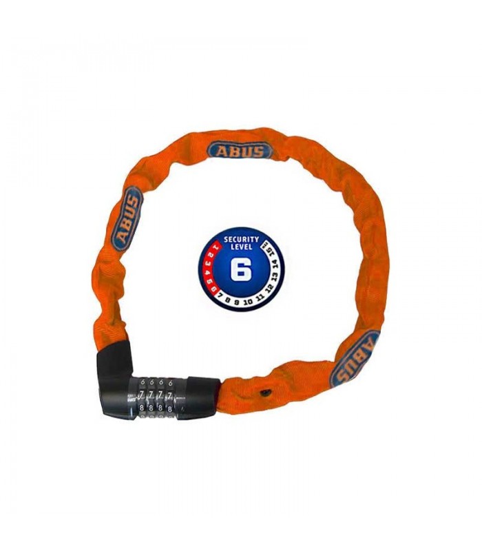 Цепь противоугонная ABUS 1385 TRESOR 6 ММ neon orange
